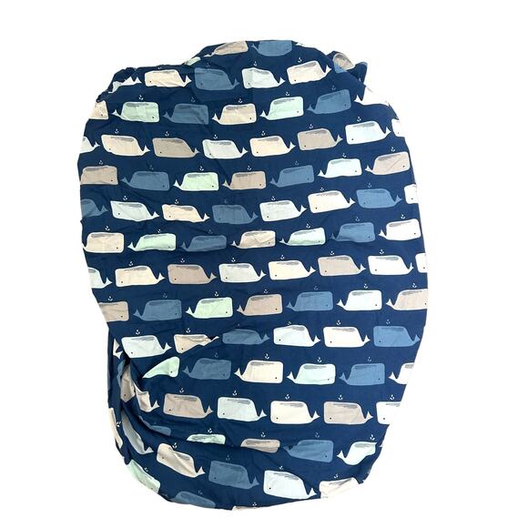 Cloud Island Blue Whale Print Crib Sheet - Picture 1 of 3